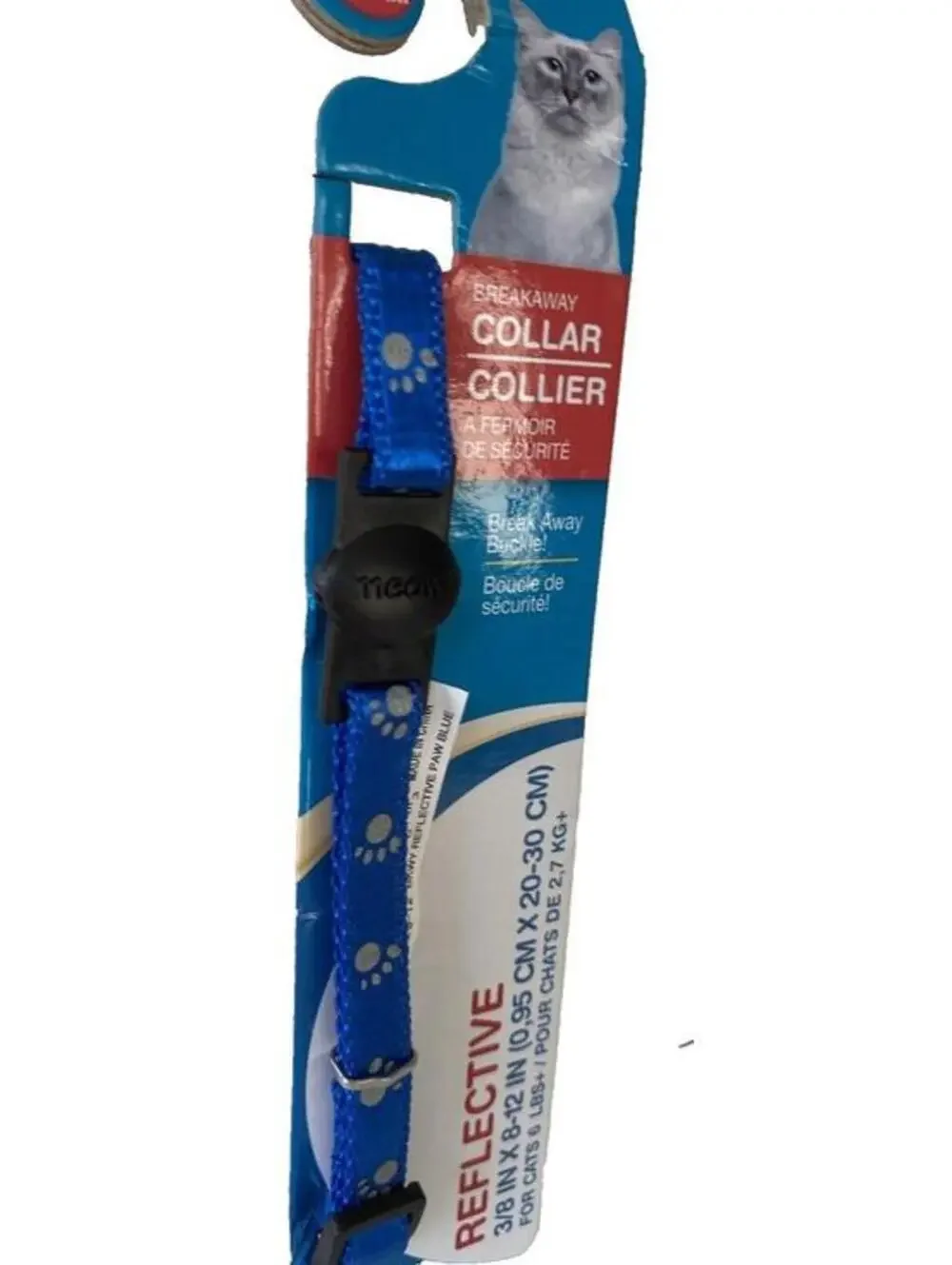Adjustable Reflective Blue Cat Collar Safety Kit Brand New